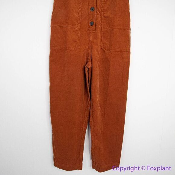 NEW‎ Madewell Corduroy Puff-Sleeve Button-Front Jumpsuit, 4P - Picture 5 of 16